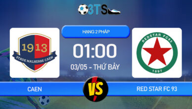 Phân tích, Dự đoán Caen vs Red Star FC 93 01:00 03/05 Hạng 2 Pháp