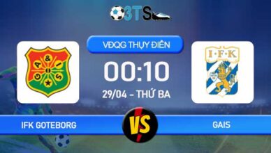 Phân tích, Dự đoán IFK Goteborg vs GAIS 00:10 29/04 VĐQG Thụy Điển
