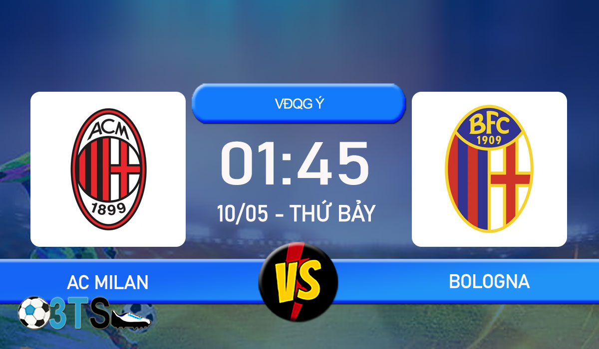 Phân tích, Dự đoán AC Milan vs Bologna 01:45 10/05 VĐQG Ý