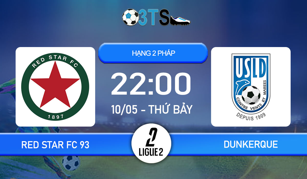 Phân tích, Dự đoán Red Star FC 93 vs Dunkerque 22:00 10/05 Hạng 2 Pháp